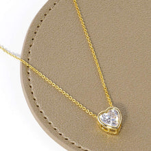 Load image into Gallery viewer, Gold Dipped CZ Heart Pendant Necklace
