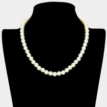 Load image into Gallery viewer, Gold Dipped Brass Metal 8mm Pearl Necklace
