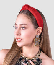 Load image into Gallery viewer, Red Glitter Headband with Knot
