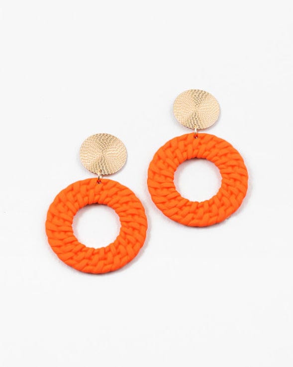 Orange with Gold Accent Earrings