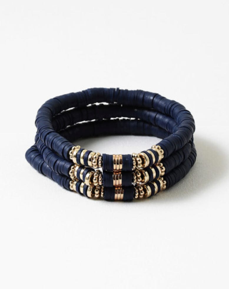 Navy and Gold Stretch Bracelet