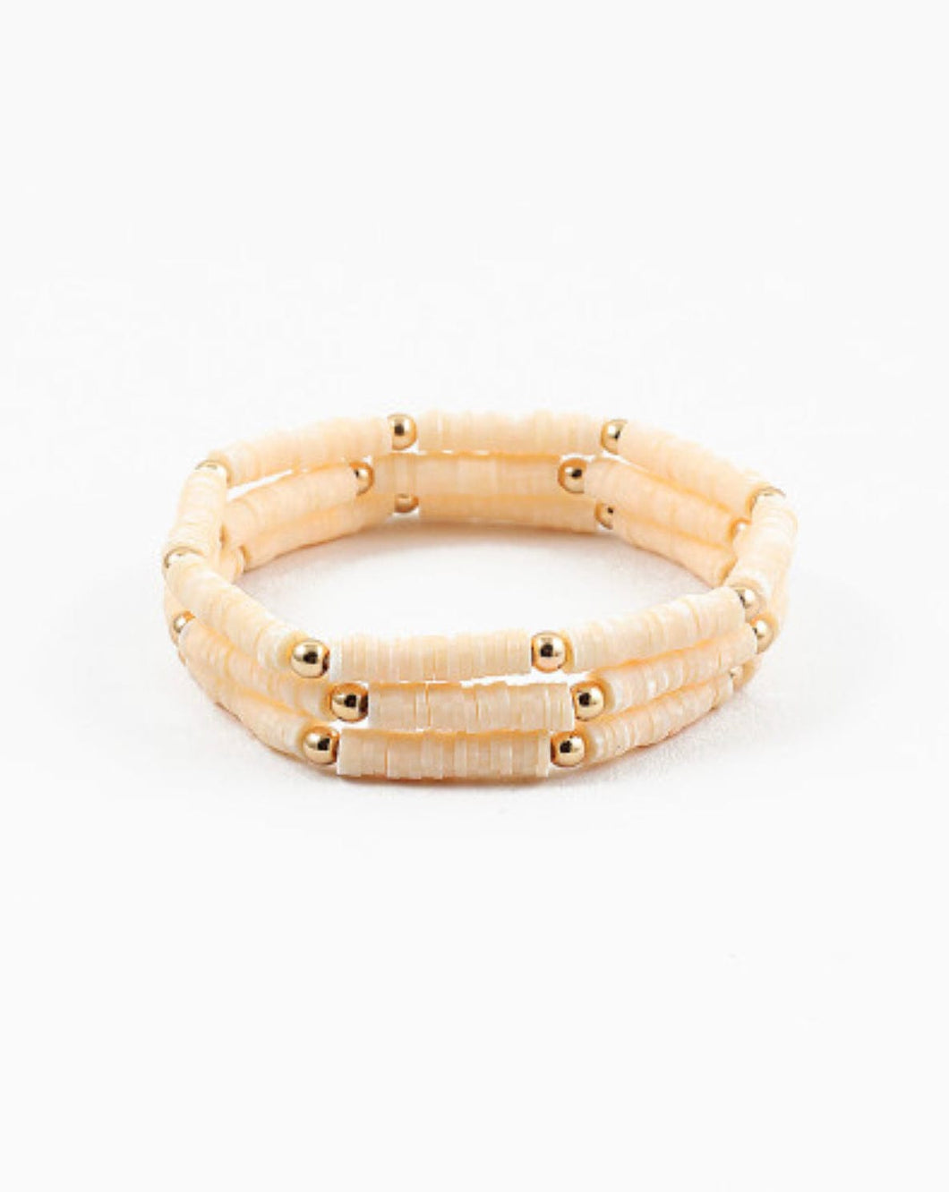 Cream and Gold Stretch Bracelet