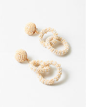 Load image into Gallery viewer, Ivory Beaded Double Link Earrings
