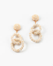 Load image into Gallery viewer, Ivory Beaded Double Link Earrings
