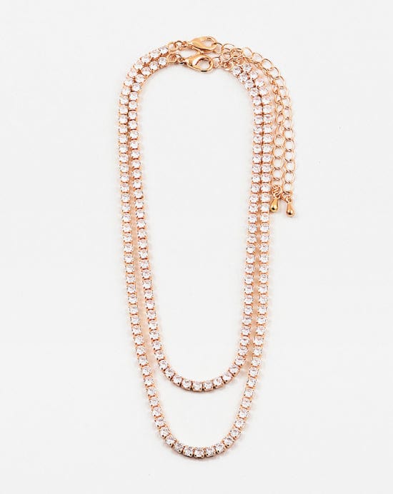Clear Crystal Multi Layered Necklace