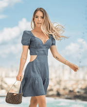 Load image into Gallery viewer, Back Tie Denim Dress
