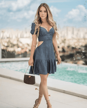 Load image into Gallery viewer, Back Tie Denim Dress
