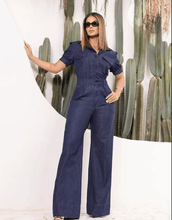 Load image into Gallery viewer, Button Down Denim Jumpsuit
