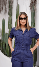 Load image into Gallery viewer, Button Down Denim Jumpsuit
