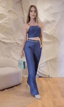 Load image into Gallery viewer, Waist Buckle Detail Denim Set
