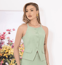 Load image into Gallery viewer, Green Large Button up Top
