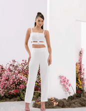 Load image into Gallery viewer, Open Cut Out Top Pant White Set
