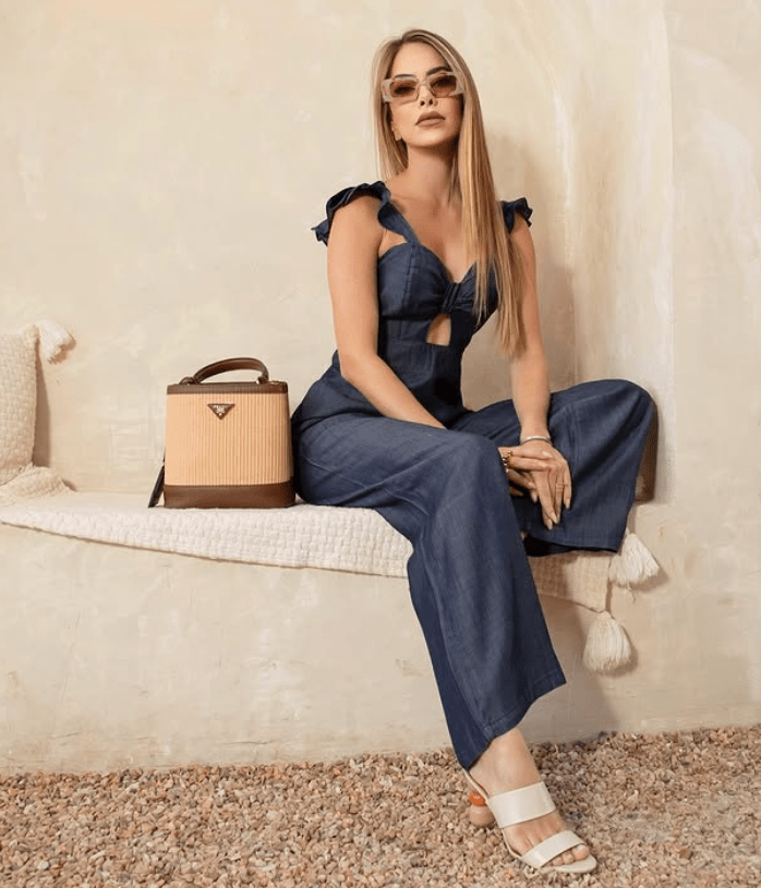 Peek-a-boo Denim Jumpsuit