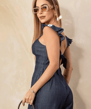 Load image into Gallery viewer, Peek-a-boo Denim Jumpsuit

