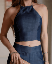 Load image into Gallery viewer, Ties on Pants Denim Set
