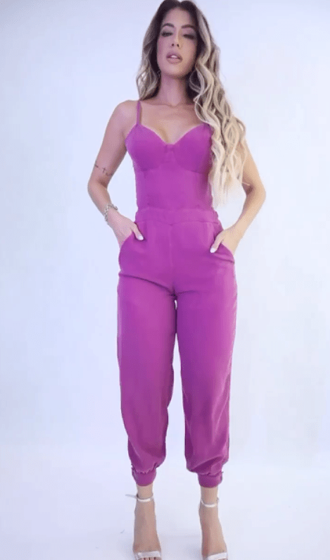Purple Denim Jumpsuit