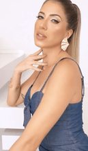 Load image into Gallery viewer, Front Tie Maxi Denim Dress
