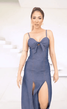 Load image into Gallery viewer, Front Tie Maxi Denim Dress
