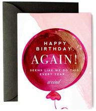 Load image into Gallery viewer, Happy Birthday AGAIN, Sarcastic Birthday Greeting Card
