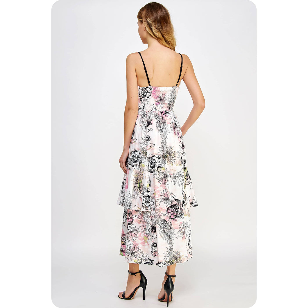 Piping Detail Sleeveless Maxi Dress