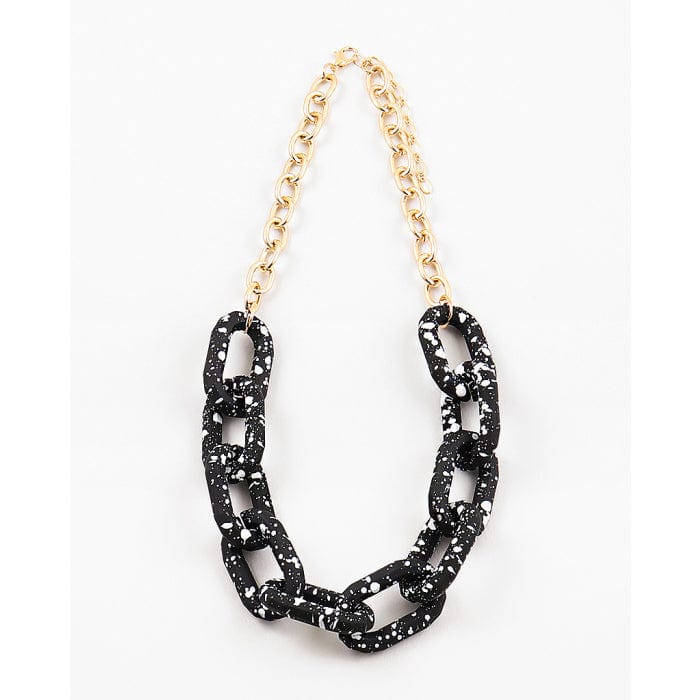 Black And White Resin Links Necklace
