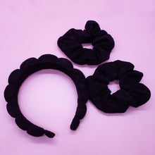 Load image into Gallery viewer, Puffy Terry Cloth Padded Spa Headband with Scrunchies
