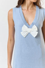 Load image into Gallery viewer, Front Bow Detail Sleeveless Sweater Mini Dress
