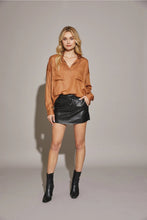 Load image into Gallery viewer, Black Vegan Leather Mini Skort
