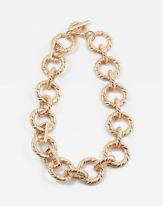 Textured Circle Statement Necklace