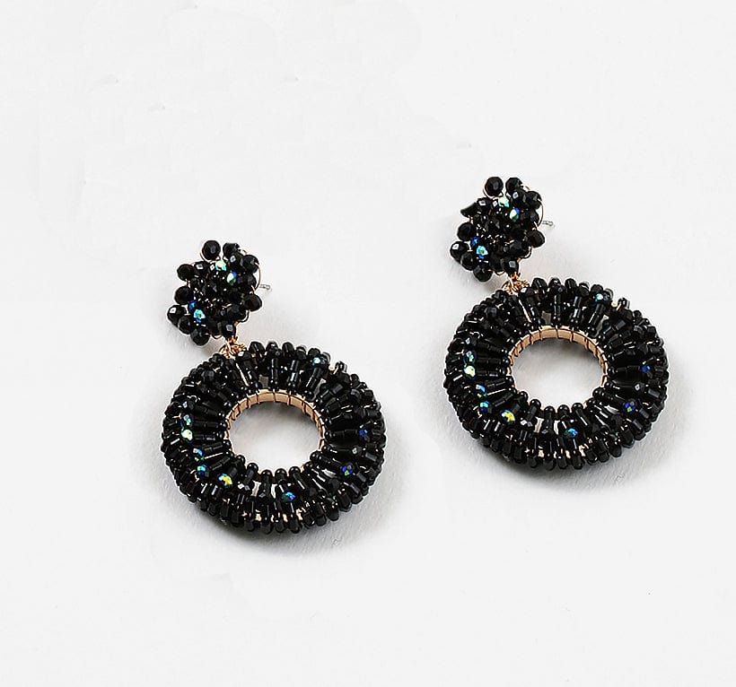 Statement Beaded Circle Earrings