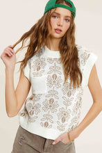 Load image into Gallery viewer, Flower Pattern in Chocolate Sleeveless Summer Top
