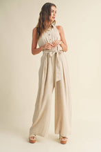 Load image into Gallery viewer, Collared Linen Jumpsuit
