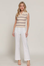 Load image into Gallery viewer, Sleeveless Stripe Polo Sweater
