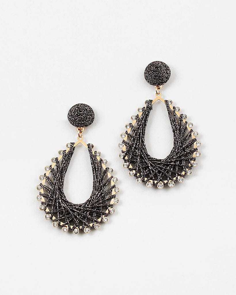 Metallic Thread Tear Drop Earrings