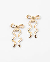 Load image into Gallery viewer, Gold Bow Statement Earrings
