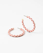 Load image into Gallery viewer, Enameled Hearts Hoop Earrings
