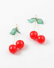 Load image into Gallery viewer, Dangling Cherries Earrings
