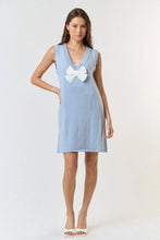 Load image into Gallery viewer, Front Bow Detail Sleeveless Sweater Mini Dress
