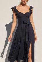 Load image into Gallery viewer, Navy Corset Flutter Dress
