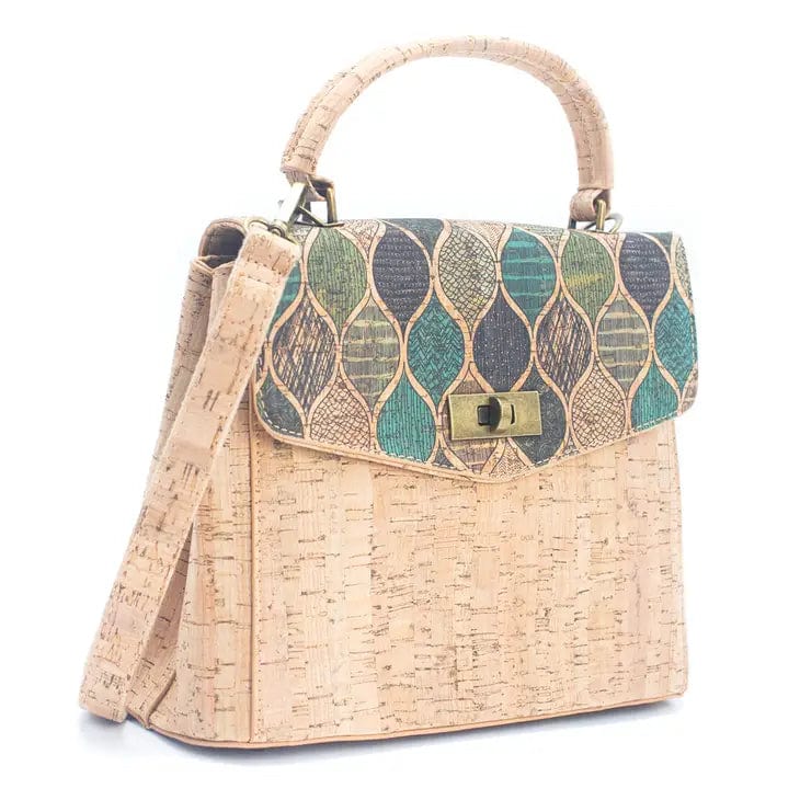 Natural Cork Ladies Crossbody Bag Leaves Flap