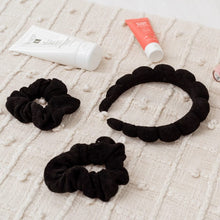 Load image into Gallery viewer, Puffy Terry Cloth Padded Spa Headband with Scrunchies
