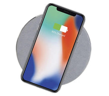 Load image into Gallery viewer, Grey Leather Wireless Charging Pad
