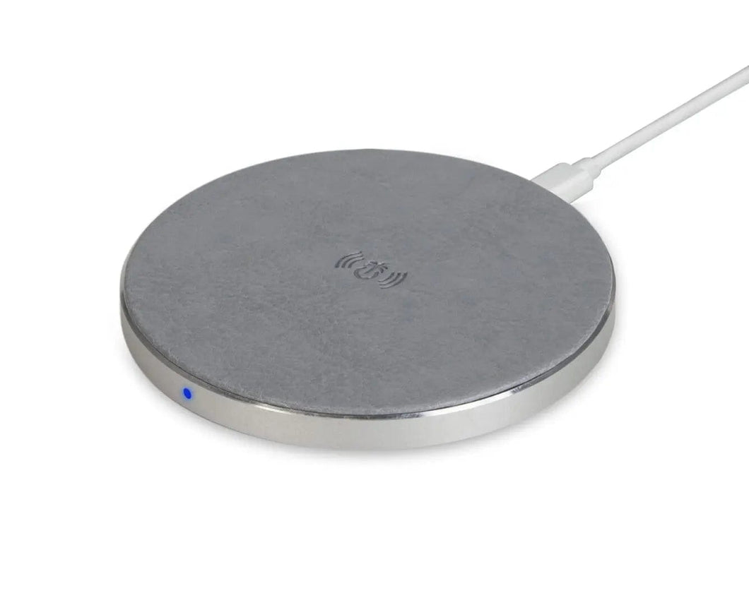 Grey Leather Wireless Charging Pad