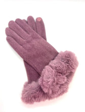 Load image into Gallery viewer, Faux Fur Trim Gloves
