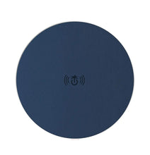 Load image into Gallery viewer, Navy Leather Wireless Charging Pad
