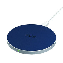 Load image into Gallery viewer, Navy Leather Wireless Charging Pad
