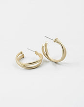 Load image into Gallery viewer, Matte Gold Twist Hoops
