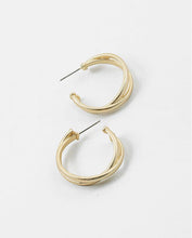 Load image into Gallery viewer, Matte Gold Twist Hoops

