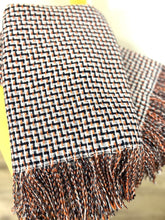 Load image into Gallery viewer, Blue and Orange Zig Zag Design Scarf

