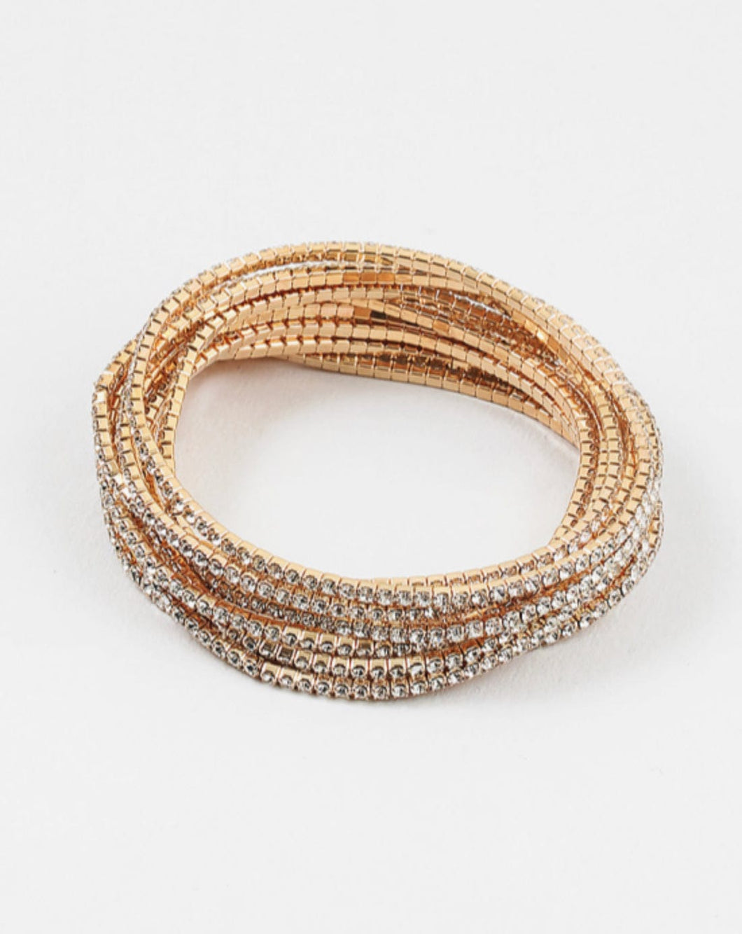 Multi Strand Rhinestone Stretch Bracelets